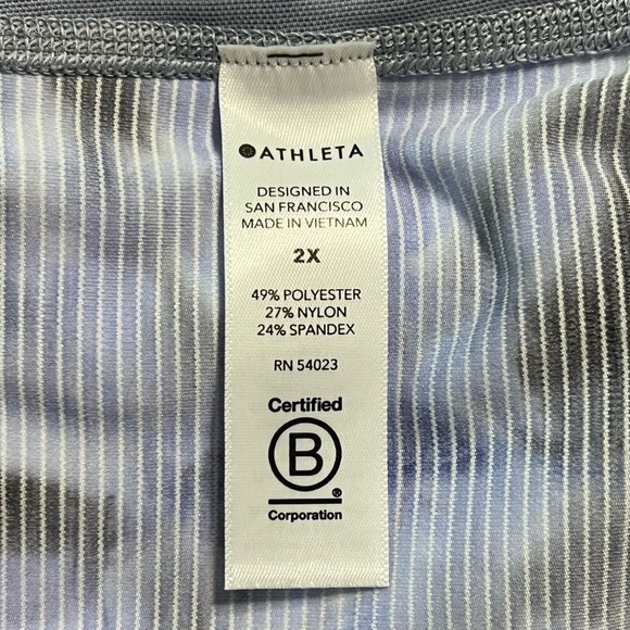 Athleta Salutation Jacquard Jacket Blue Stormy Tie Dye White Pinstripes Sz 2X - Picture 13 of 13